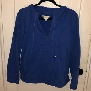 S blue water resistant J.crew hoodie